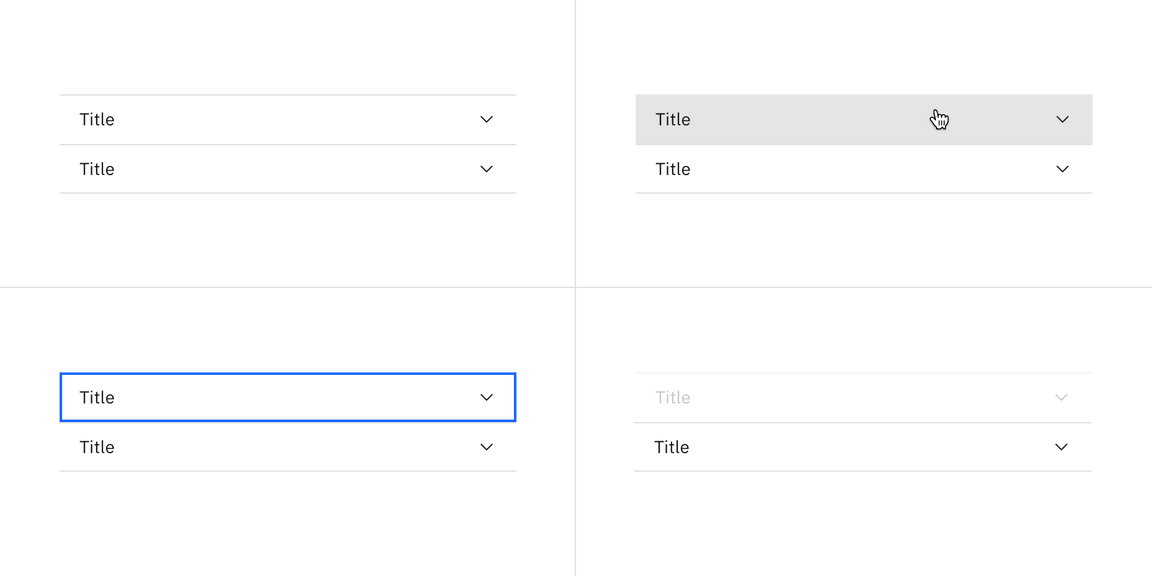 accordion interactive states